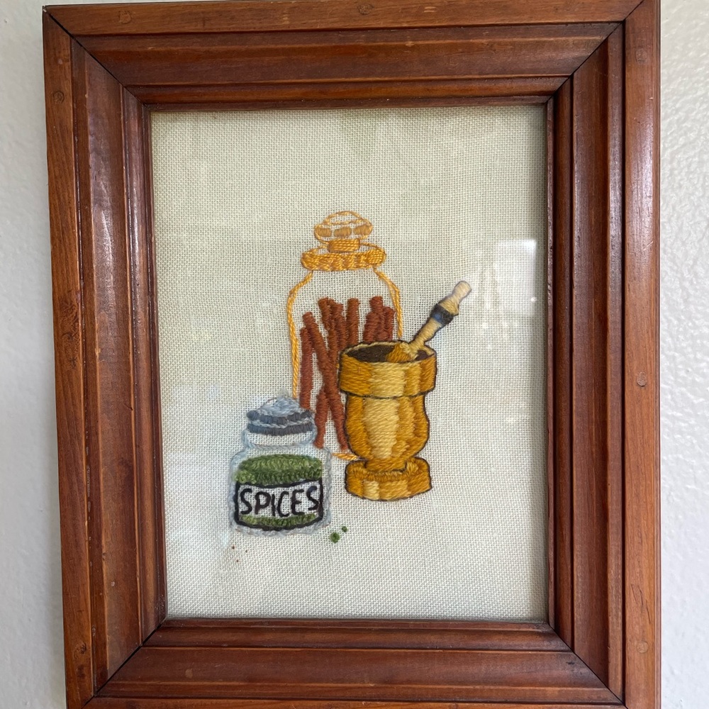 Vintage crewel embroidery